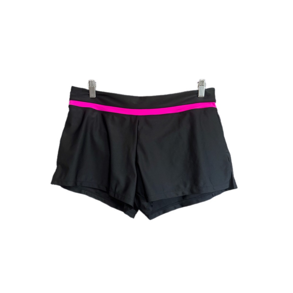 ZeroXposur Swim Shorts Women L Black Excellent Pink Stripe‎ Board Shorts